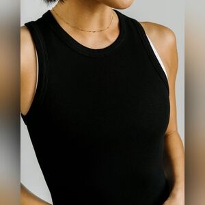 Zyia Black Ribbed Amara Tank NWT Size Large